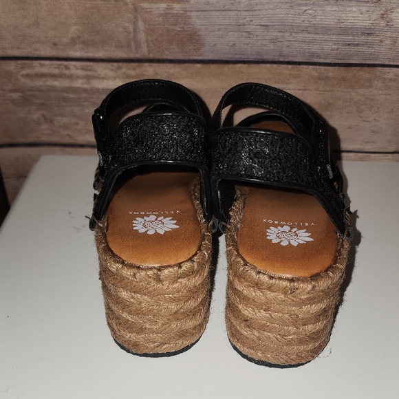 Yellowbox Black Espadrille Wedge Sandals
